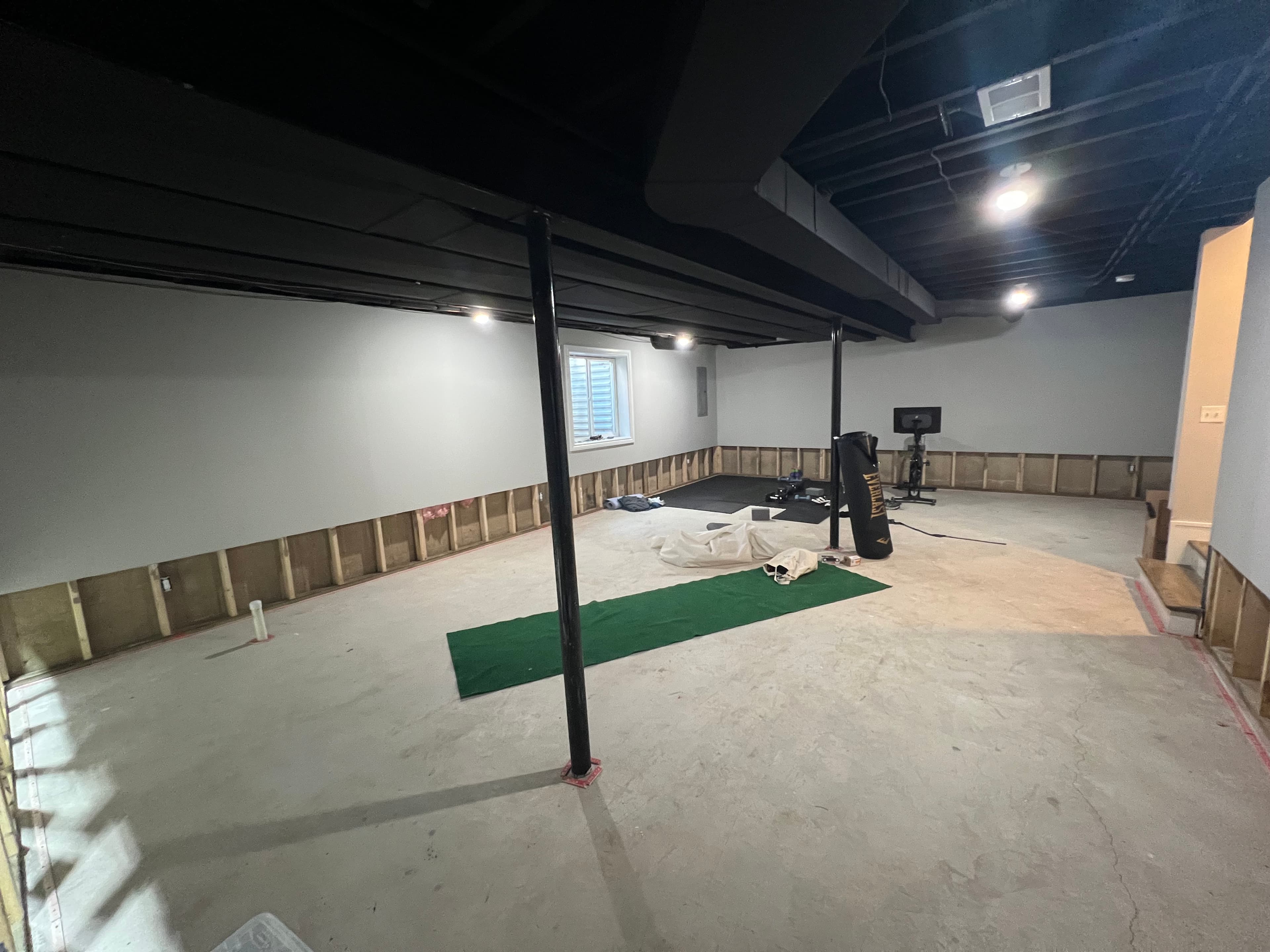 Basement before restoration - water damage remediation in progress